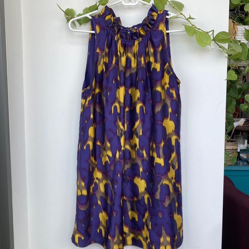 Etcetera High Neck Silk Mini Dress